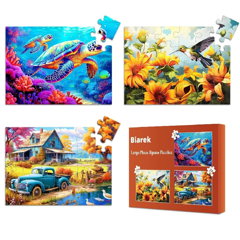 24 Large Piece Puzzle For Seniors Wooden Puzzles Dementia Alzheimer'S Produ