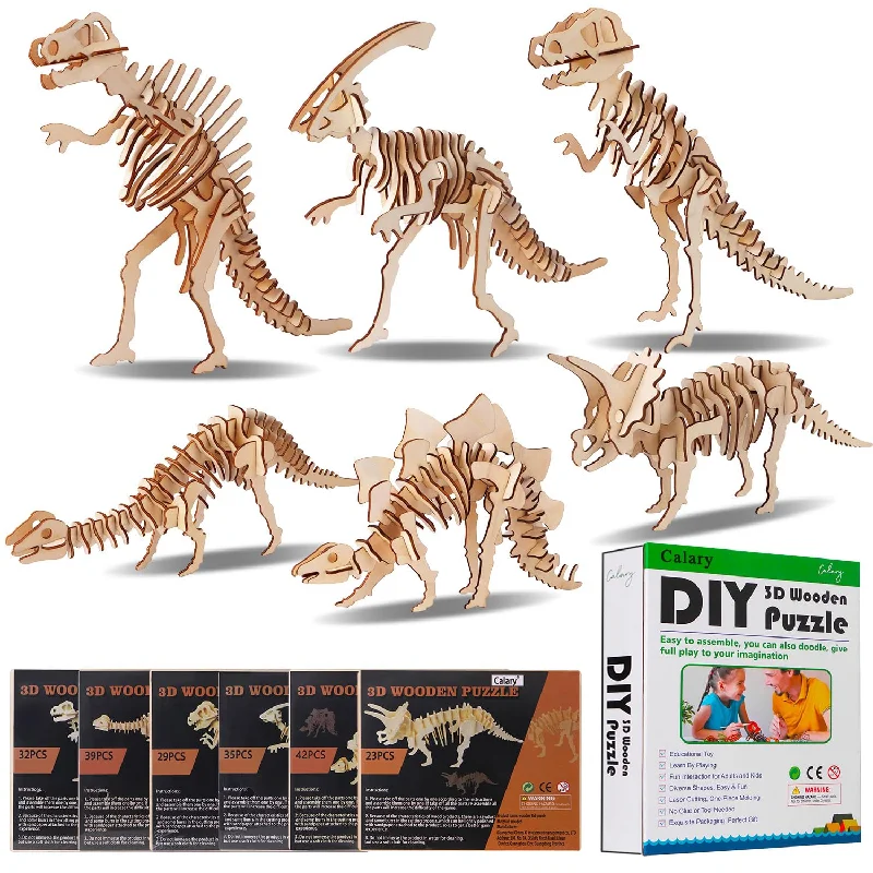 3D Wooden Puzzle Simulation Animal Dinosaur Assembly Diy Model Toy For Kids