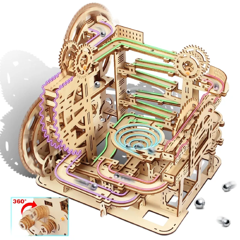 3D Wooden Puzzles For Adults, Marble Track Set, Mechanical Model Kit, Wooden M