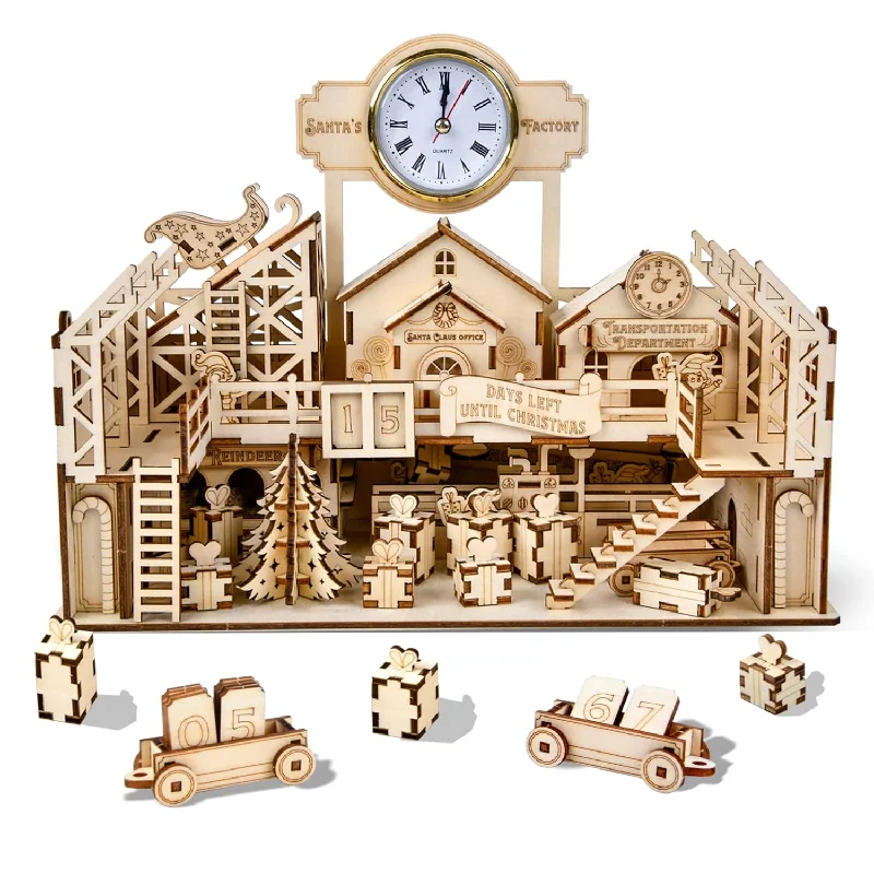 3D Wooden Puzzles For Santa'S Workshop, Wood Creative Mechanical Puzzles Assem