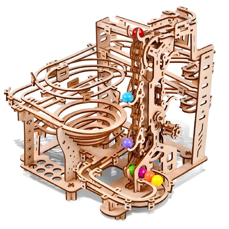 3D Wooden Puzzles Marble Run Chain Kit, Wood Creative Mechanical Puzzles As