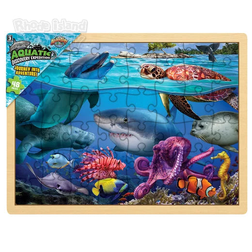 48 Piece Aquatic Animal Wooden Puzzle