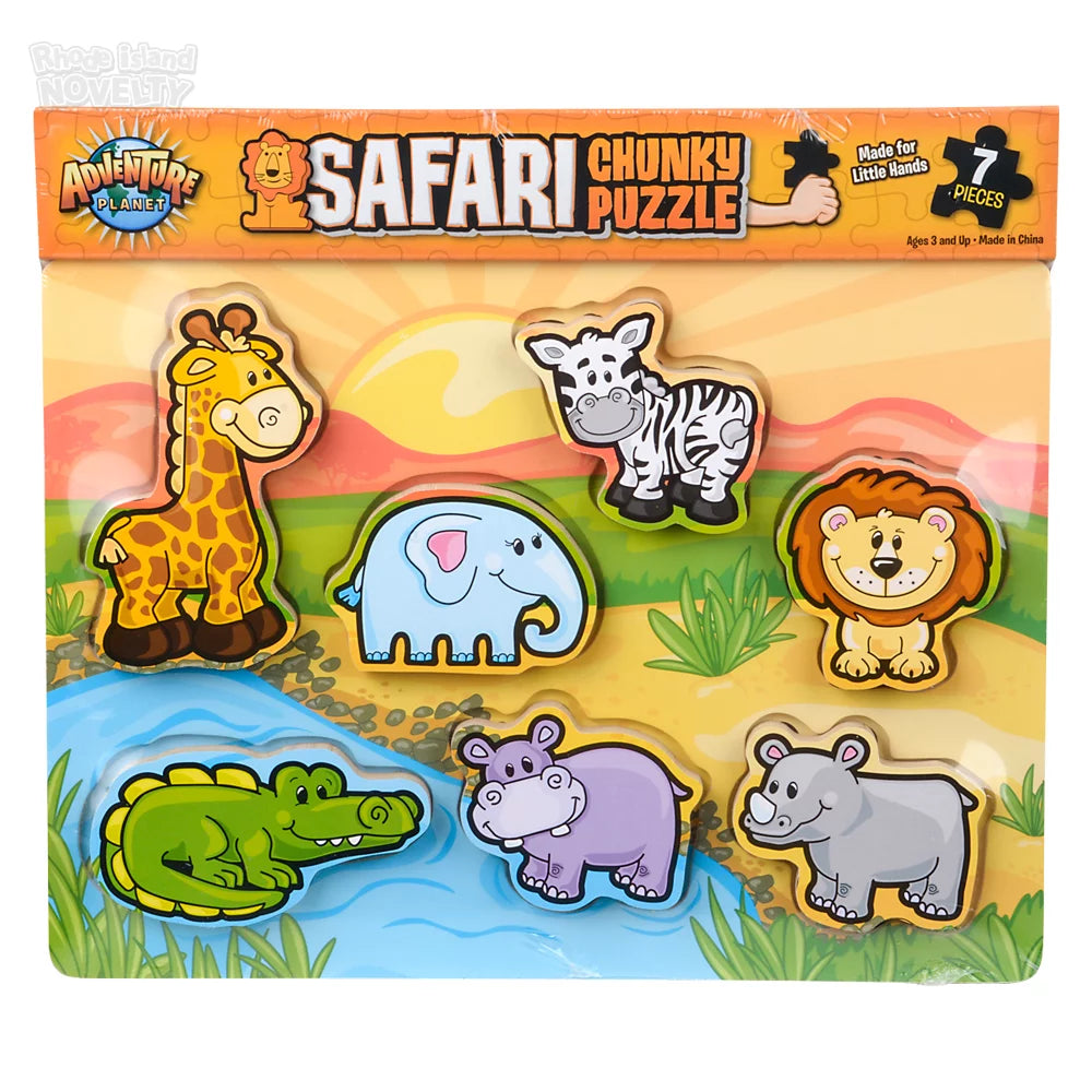 7 Piece Chunky Safari Toon Wooden Puzzle