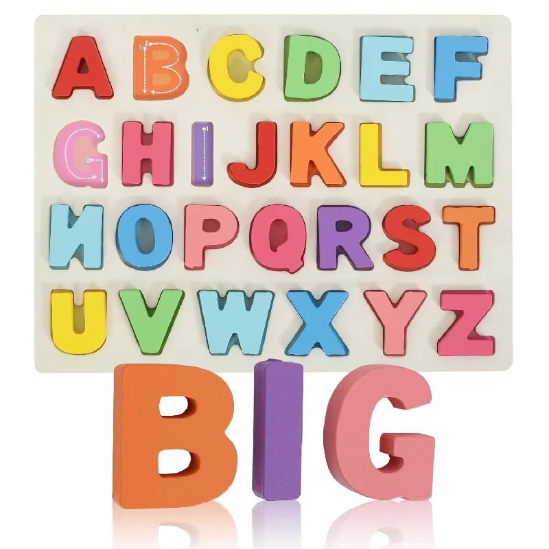 Alphabet Puzzle Montessori Wooden Puzzles For Toddlers 1 3 Abc Alphabet Puz