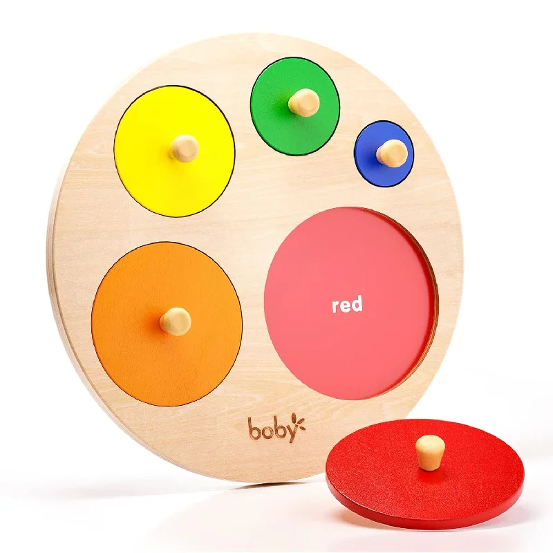 Boby Montessori Multiple Circle Puzzle Board, Knob Wooden Puzzle, Geometric