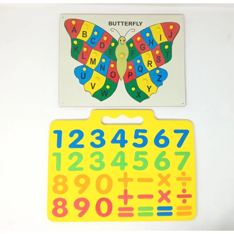 Butterfly Puzzle & Number Suitcase (Wooden Puzzle and EVA Foam Suitcase) - 59 Pcs