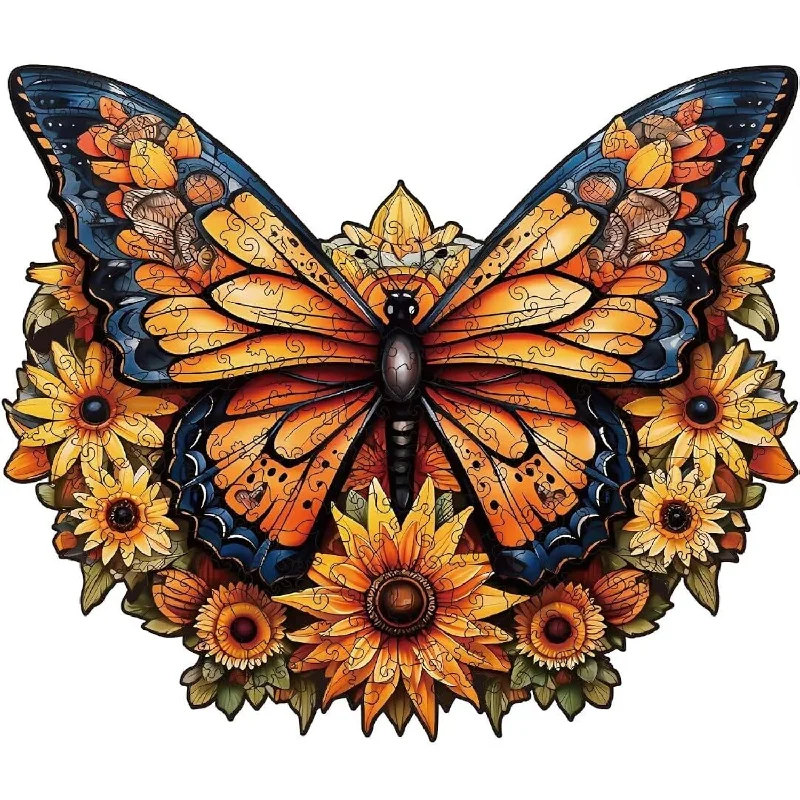 Butterfly Wooden Puzzles For Adults 200 Piece Unique Shaped Wooden Jigsaw P