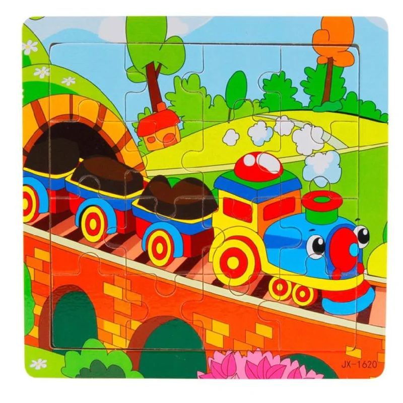 Colorful Cartoon Train Wooden Puzzle toys for Children Kids Learning Educational Toy Brain Teaser Wood Puzzles for children