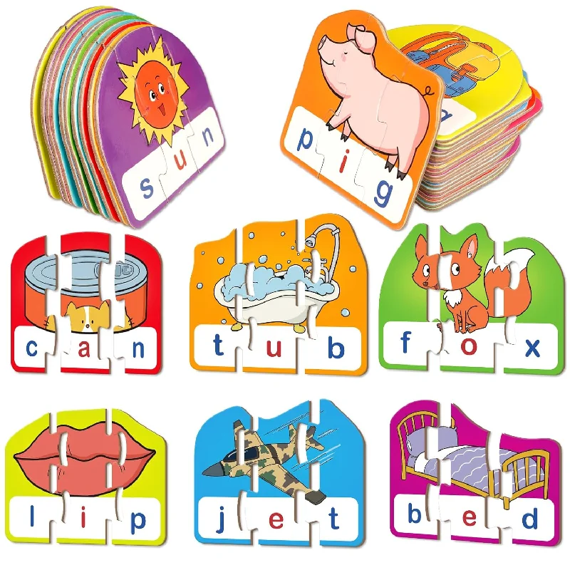 Cvc Puzzle Cards For Kids,Cvc Word Games,Phonics Games,Speech Therapy Toys