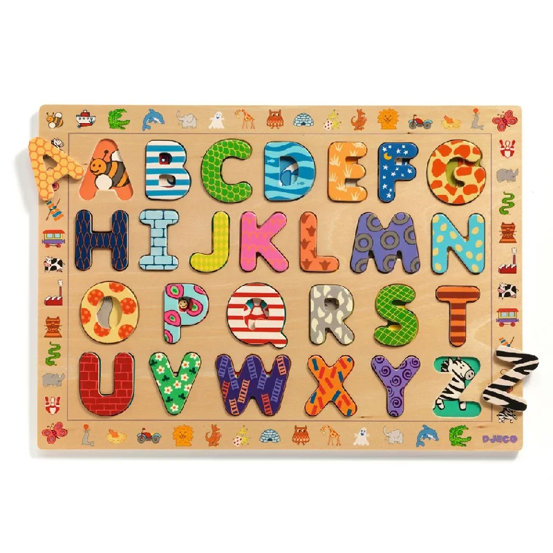 xDjeco Educational Wooden Puzzle - Abc