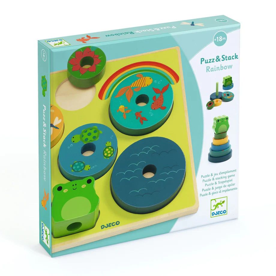 Djeco Puzz & Stack Rainbow Wooden Puzzle