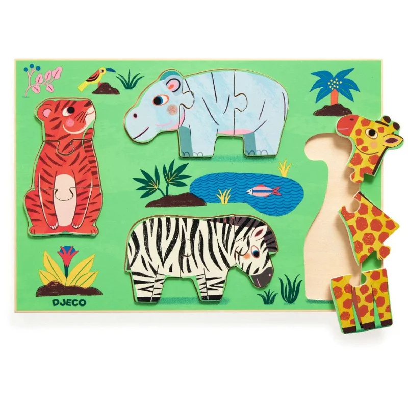 Djeco Wooden Puzzle Wild Animals