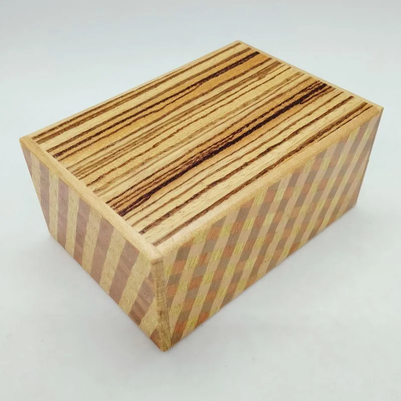 Double compartment Zebra Rosewood Puzzle Box 7 & 5 steps