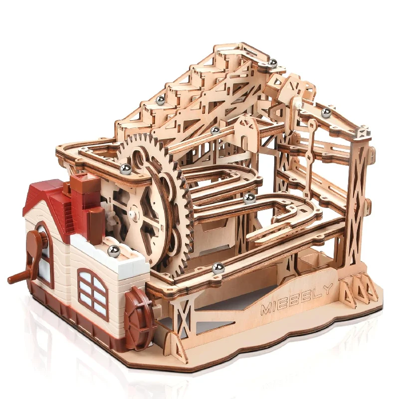 Electrical 3D Wooden Puzzles Adults Craft Toys Diy Marble Run Model Buildin