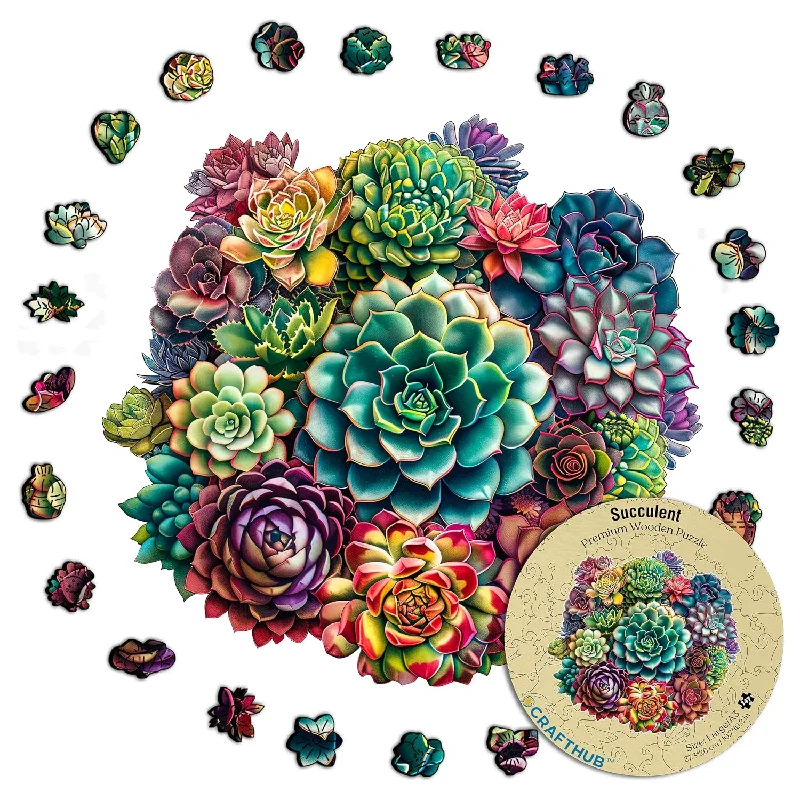 Flowers Wooden Puzzles For Adults A3 Mandala Succulent Plants With 152 Pieces