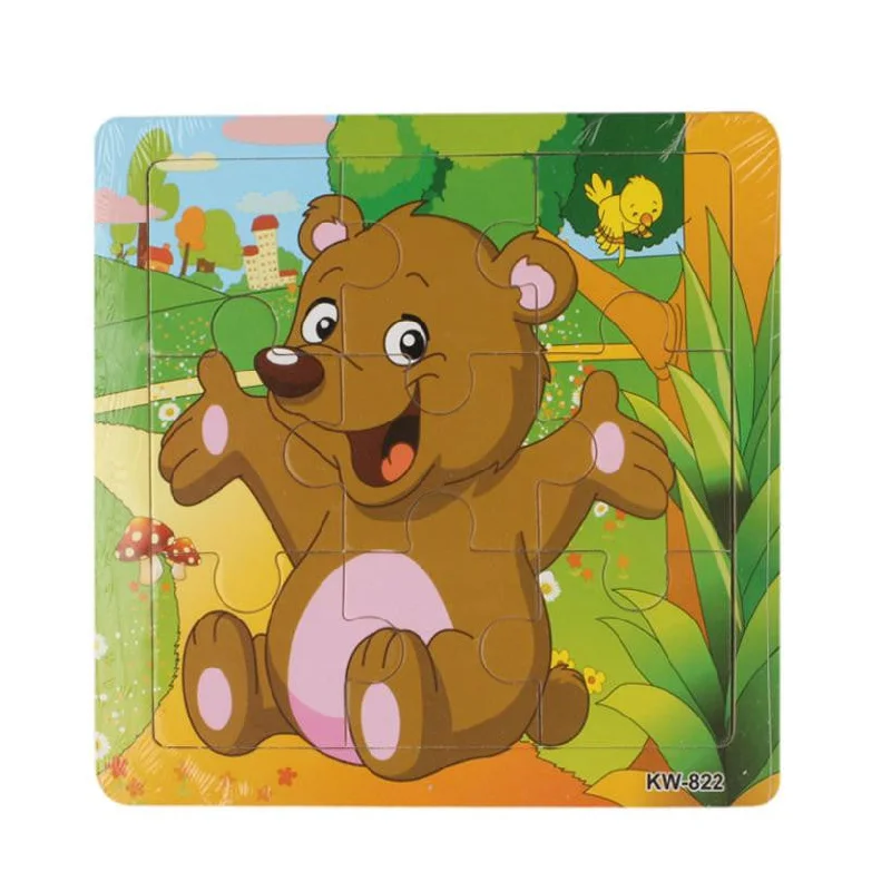 Good Quality Wooden Puzzle Animal Bear Jigsaw Toys For Children Kids Education Toy Learning Puzzles Toys kids toys Puzzle