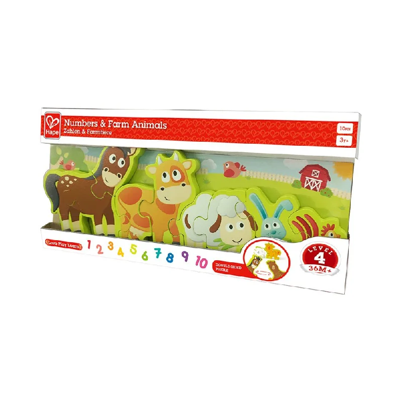 Hape Numbers & Farm Animals Wooden Puzzle