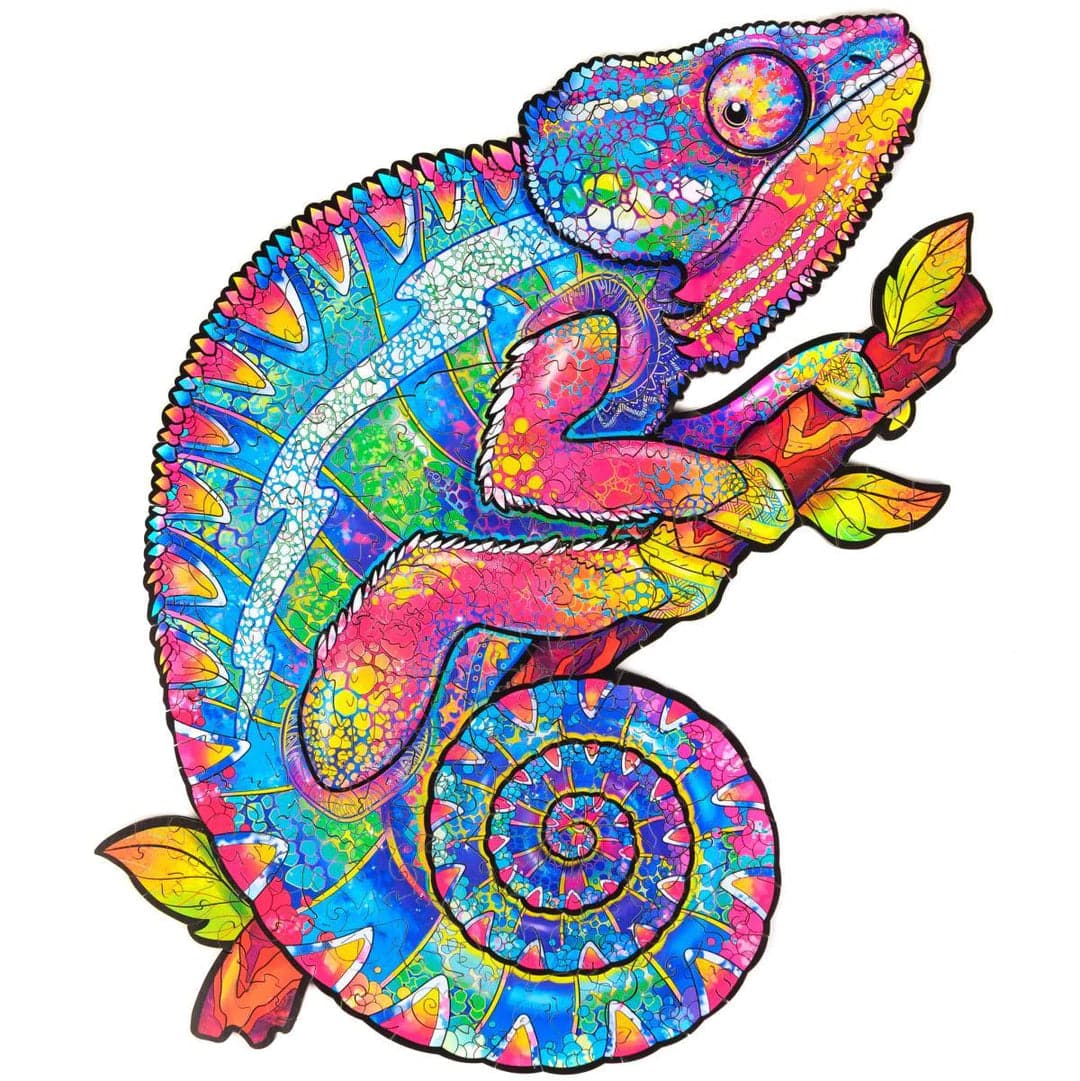 Iridescent Chameleon Wooden Puzzle