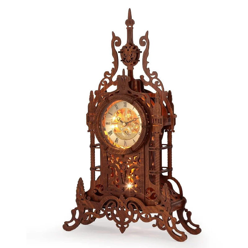 Led 3D Wood Puzzle Clock Tower, 3D Puzzle Building Model, 3D Home Décor Puz