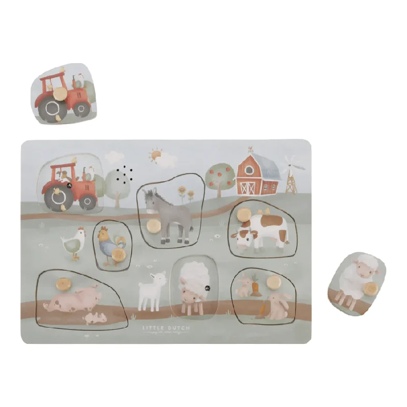 Little Dutch Little Farm Wooden Sound Puzzle