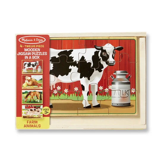 Melissa & Doug Wooden Jigsaw Puzzles In A Box