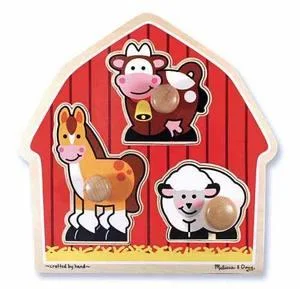 Melissa & Doug Jumbo Peg Puzzle Barnyard Animals