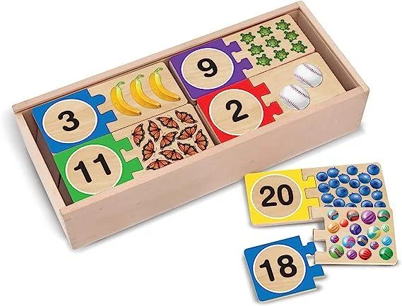 Melissa & Doug Self Correcting 1-20 - Wooden Number Puzzles