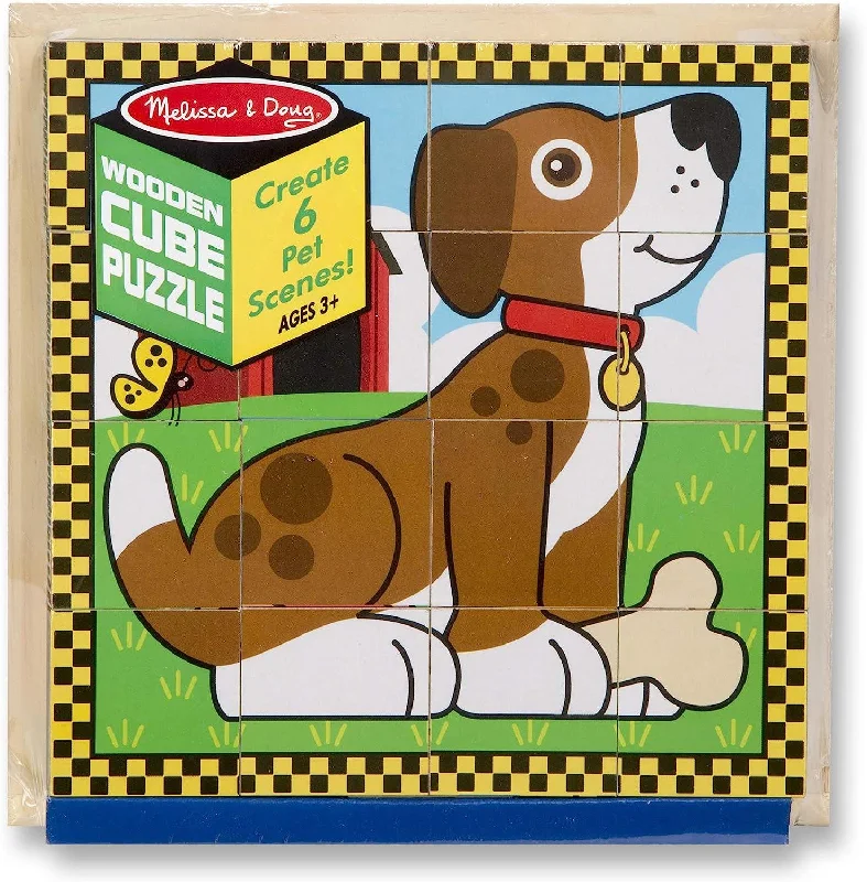 Melissa & Doug Wooden Cube Puzzle - Pets