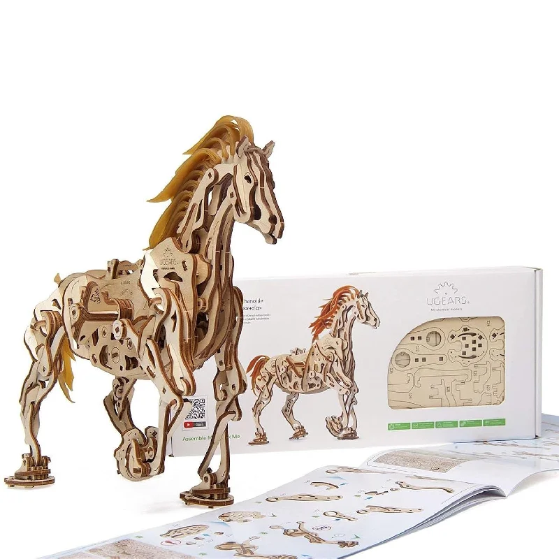 Models 3 D Wooden Puzzle Mechanical Horse Mechanoid