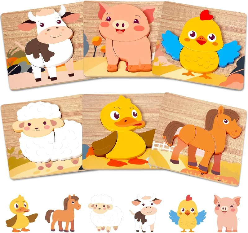 Moo-Moo and Farm animals Magnificent Wooden Puzzle