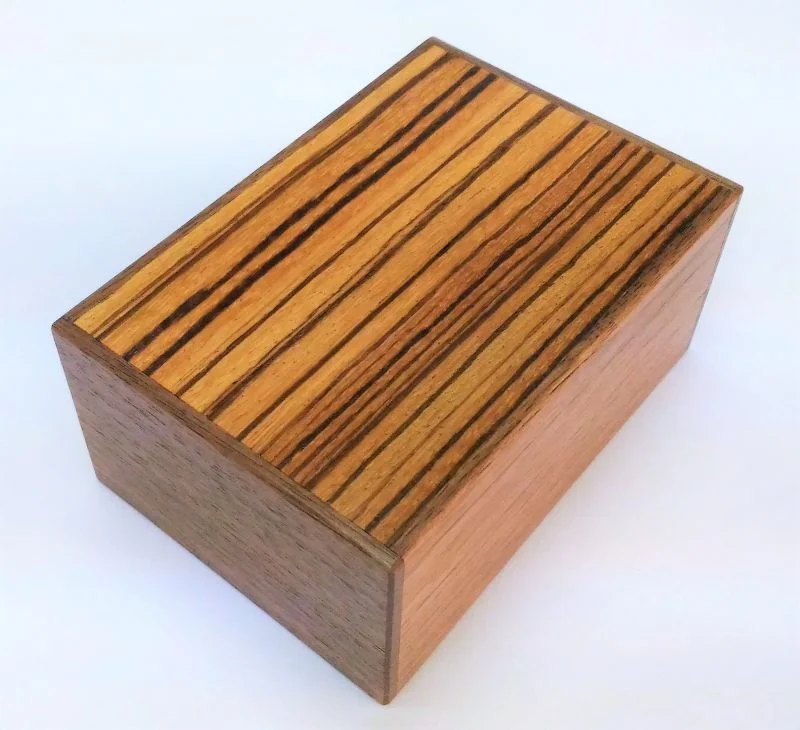 Natural Zebra Wood Puzzle Box 14 steps