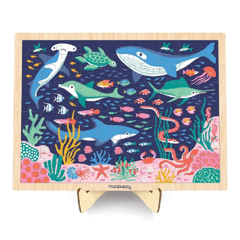 Ocean Life - Wood Puzzle with Display 100pc