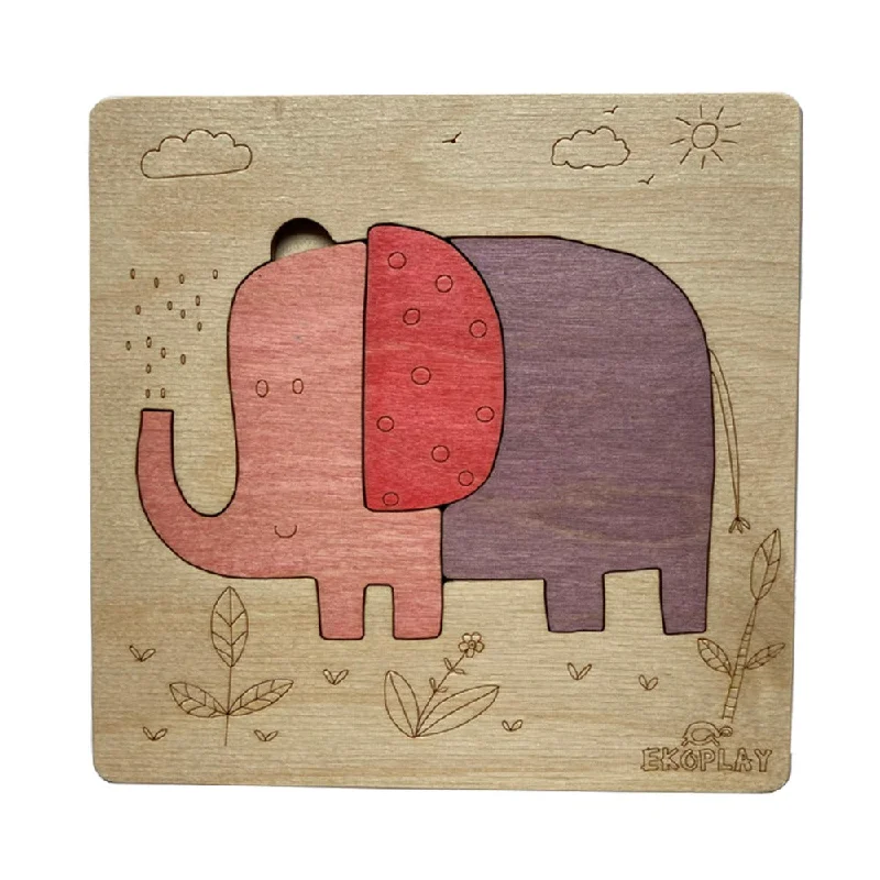 Playful Elephant - Wooden Puzzle