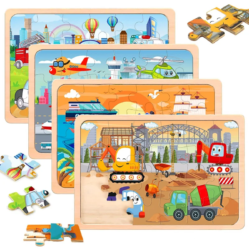 Puzzles For Kids Ages 4 6,24 Pieces Wooden Puzzles For Toddlers Ages 3 5 4