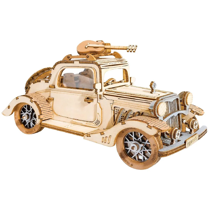 ROBOTIME 3D Wooden Puzzles Car DIY Model Kits to Build Wooden Model Vintage