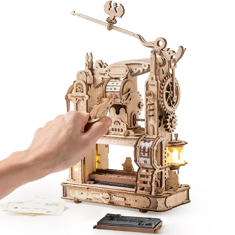 ROBOTIME Printing Press Wooden Puzzle, 3D Puzzles for Adults and Teens, Mec