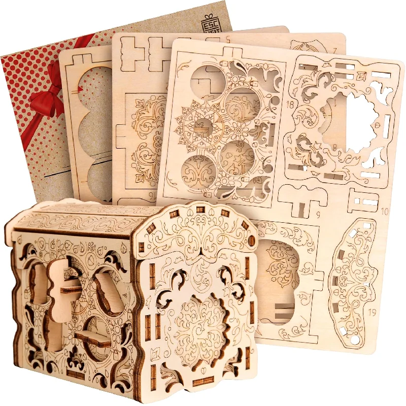 Secret Treasure Box 3D Wooden Puzzle Game Creative Gift Box For Money, Voucher