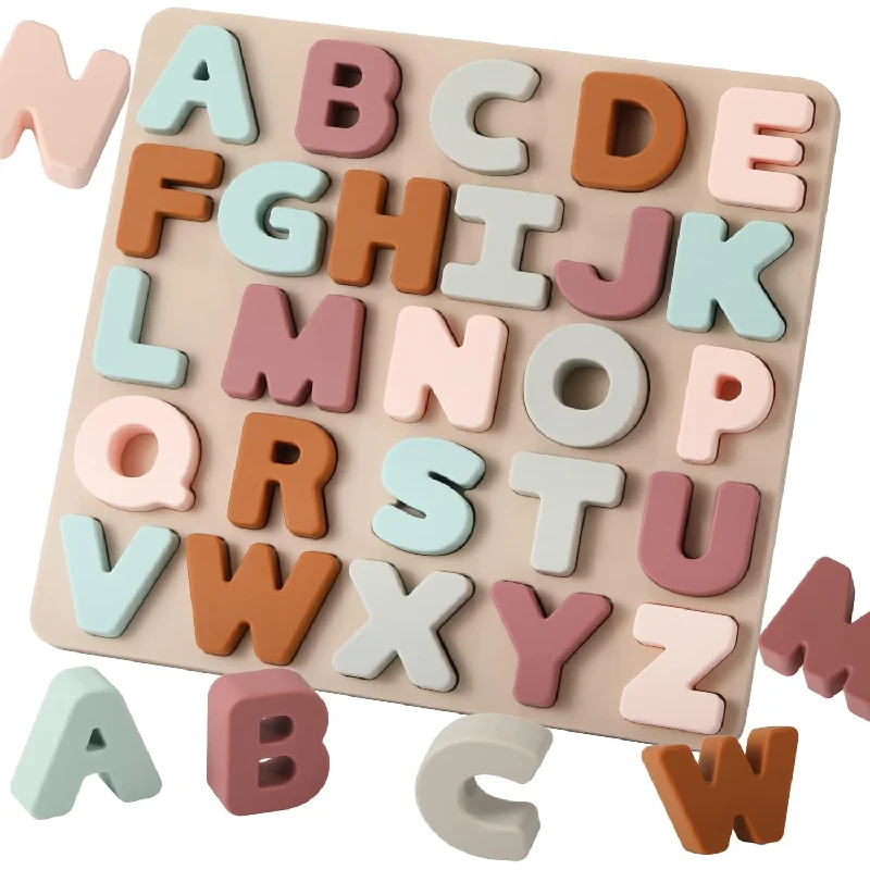 Silicone Alphabet Puzzle For Toddlers 1 3, Alphabet Toys With Puzzle Board