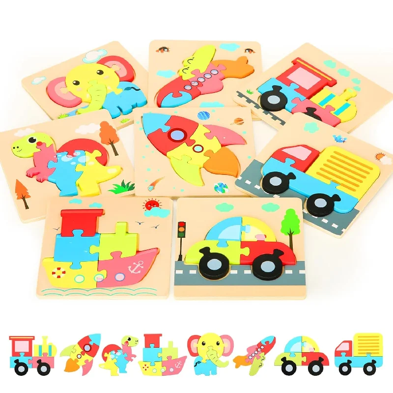 Toddler Puzzles 8 Piece Wooden Puzzles For Toddlers 1 3, Puzzle 2 Year Old,