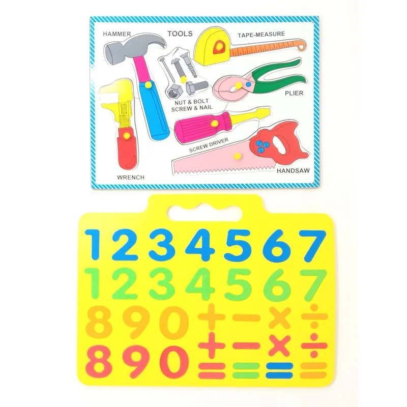 Tools Puzzle Set with Number Game ( Wooden Puzzle & Evafoam Number Game) - 39 Pcs