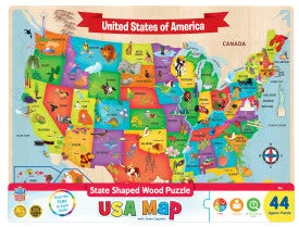 USA Map - 44pc Wood Puzzle