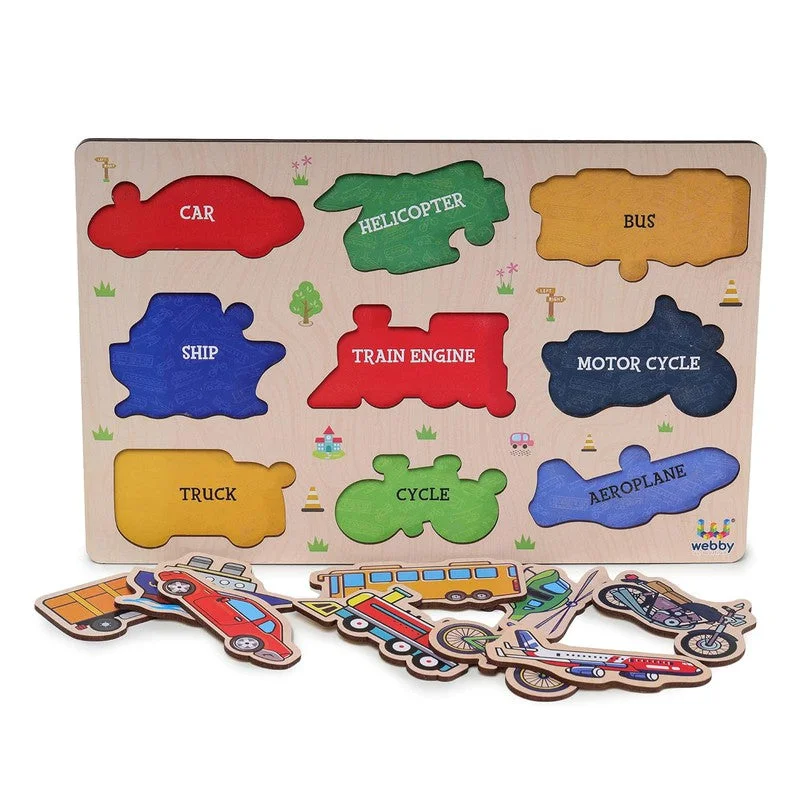 Public Transport Educational Wooden Puzzle for Kids