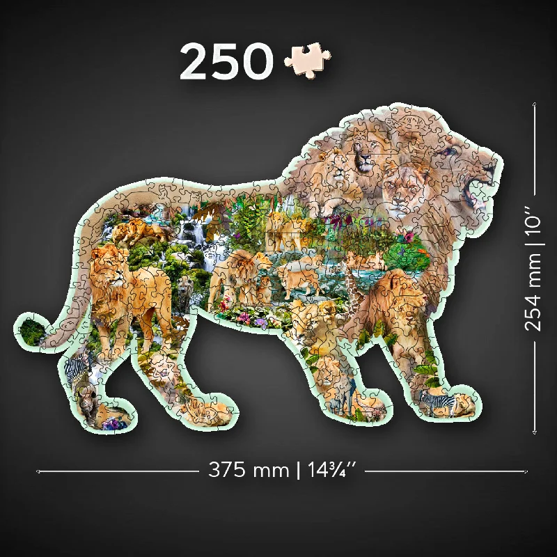 Wooden Jigsaw Puzzle Lion Roar 250 Pieces