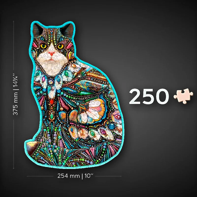 Wooden Jigsaw Puzzle The Jeweled Cat 250 Pieces