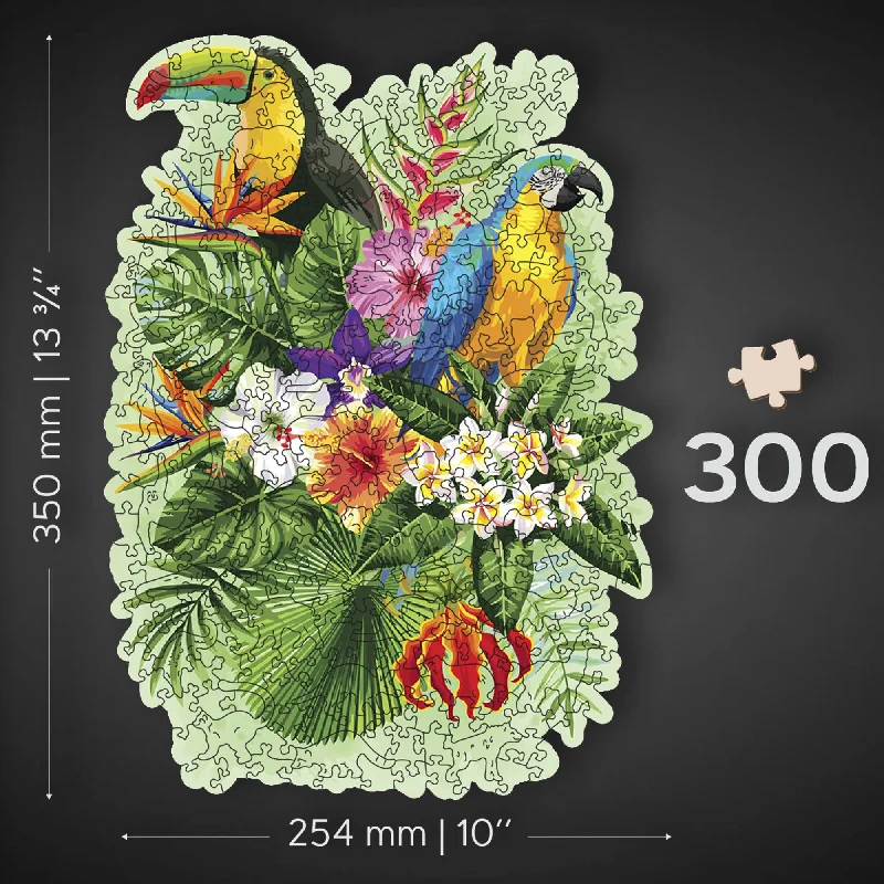 Wooden Jigsaw Puzzle Tropical Birds 300 pieces