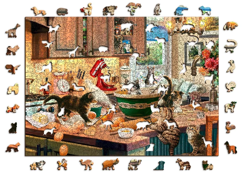 Wooden Jigsaw Puzzle Wooden.City Kitten Kitchen Capers 1000 piece