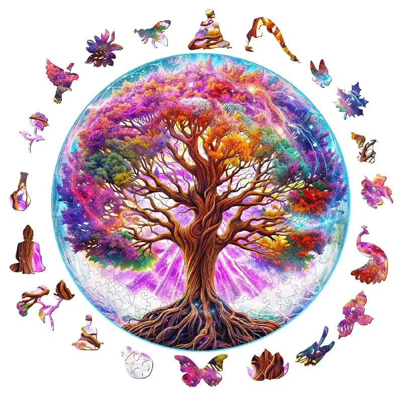 Wooden Puzzles For Adults Dreamy Tree Of Life Wooden Puzzle, Unique Shape Wood