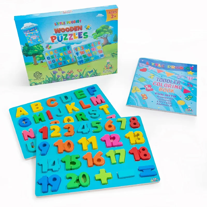 Wooden Puzzles For Toddlers 1 2 3 4 Year Old Girls & Boys, Sensory Toys, Brigh