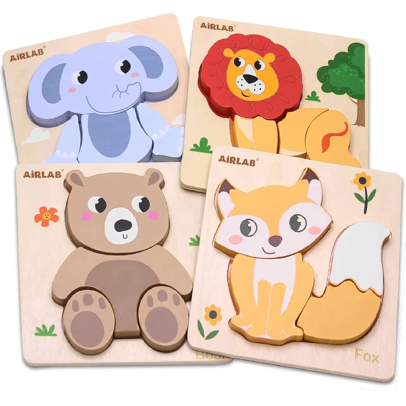 Wooden Puzzles For Toddlers 1 2 3 Year Old Animals Shape Puzzle Toys For Tr