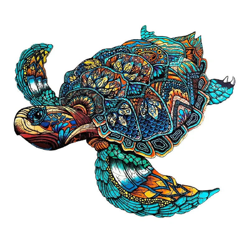 Wooden Puzzles Jigsaw, Sea Turtle Puzzle Gift For Adults And Kids, Unique J